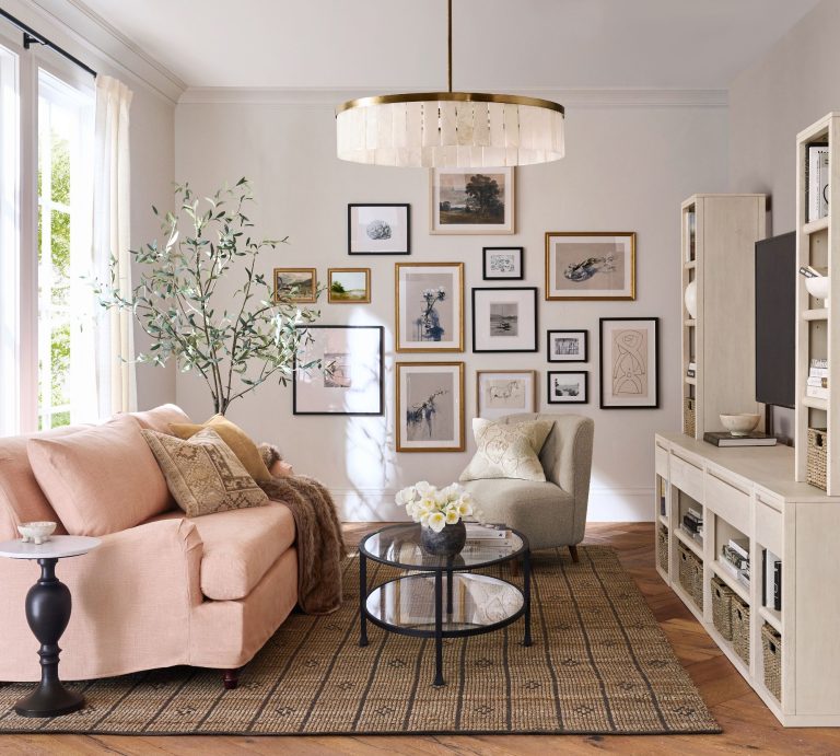 this beautiful champagne pink color sofa is an ideal piece to add to your living room for that victorian glam