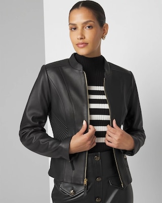 a fashion street essential is a leather jacket that never goes out of style and always looks chic